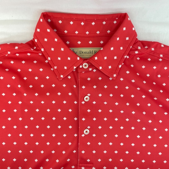 Donald Ross Sportswear Canadian Leaf Red Golf Polo Men’s Size Medium - Picture 8 of 12